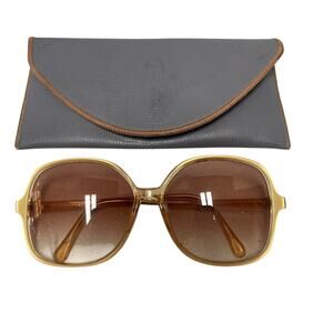 Vintage Sanford Hutton Clear Gold Oversized Large Colors in Optics Sunglasses